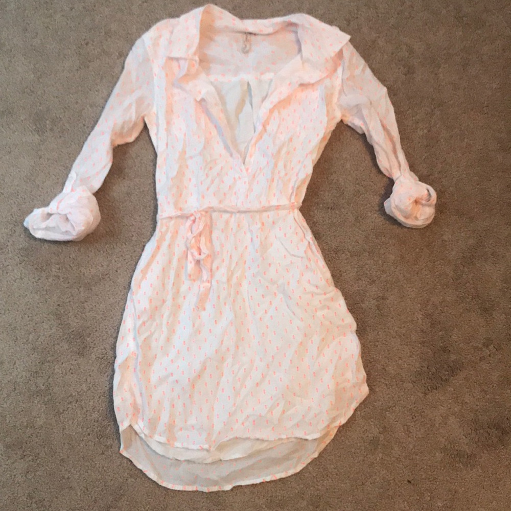 white and bright pink dress
